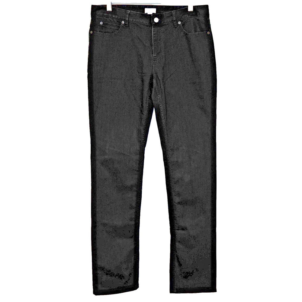 J.Jill Slim Leg Jeans Womens Size 8 Black Wash Stretch Fabric 5 Pocket Mid Rise